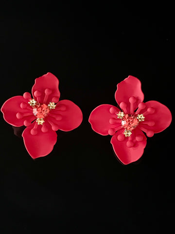 Lily Red Earrings